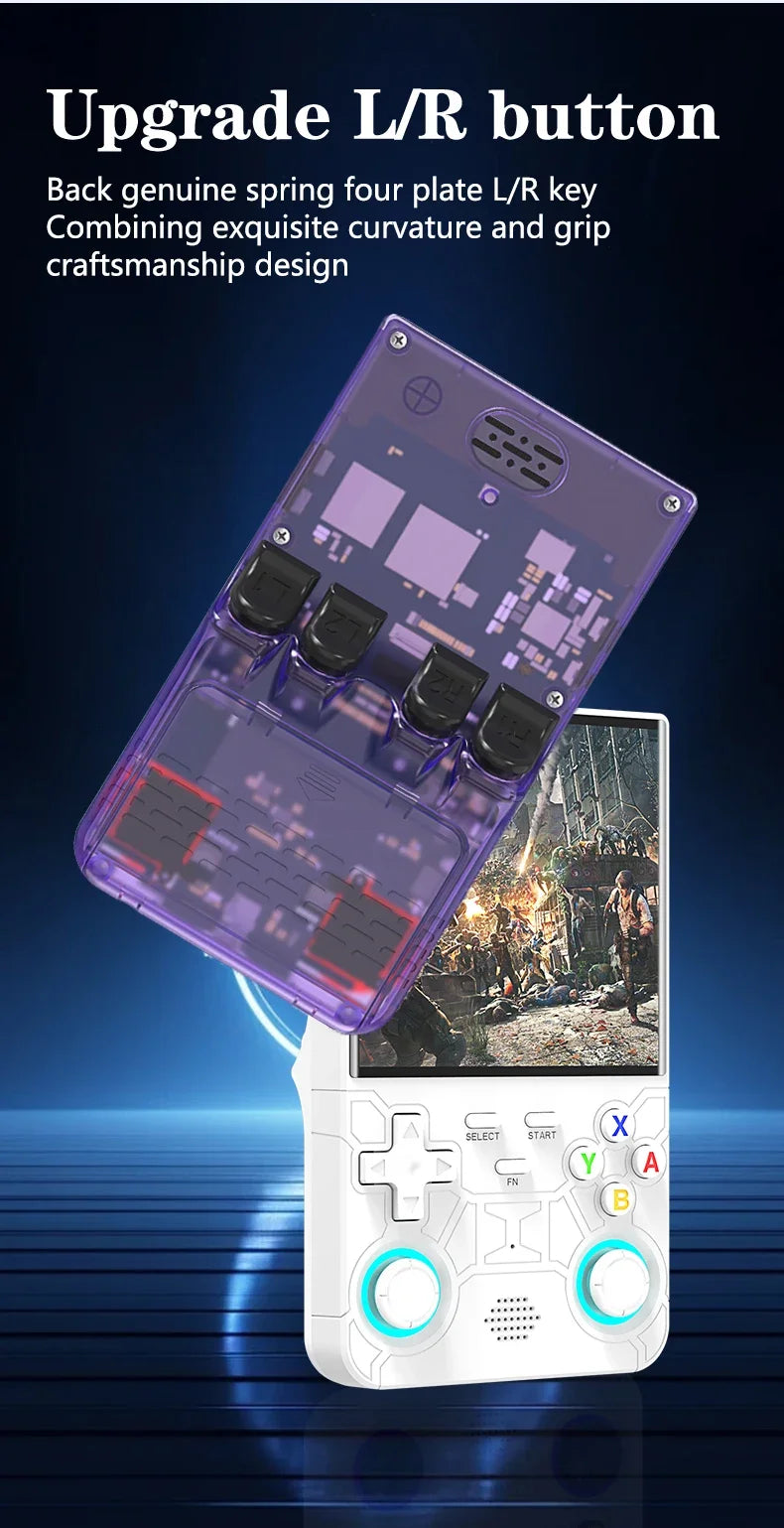 Emeka New R36 Ultra Retro Video Player 4.0-inch IPS Screen Linux System Handheld Portable Game Console 64GB/128GB Newly Upgraded