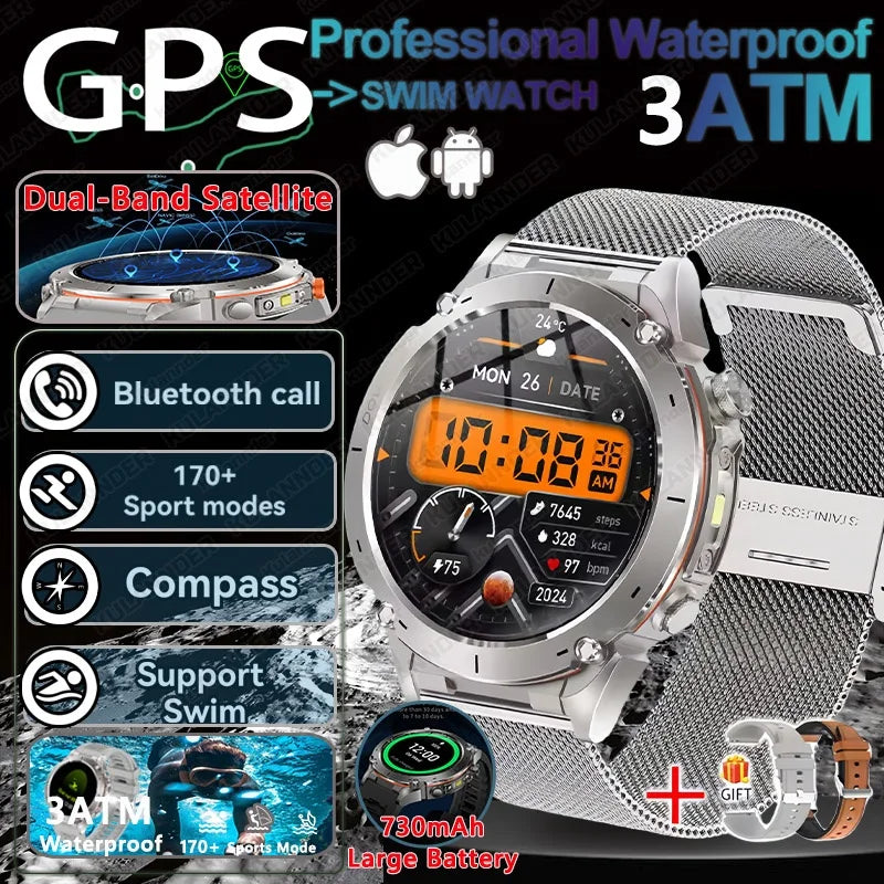 2025 For Huawei Stratos 4 GPS Smartwatch 1.43"AMOLED HD Screen Compass Barometric Altimeter Flashlight Voice Calling Smart Watch