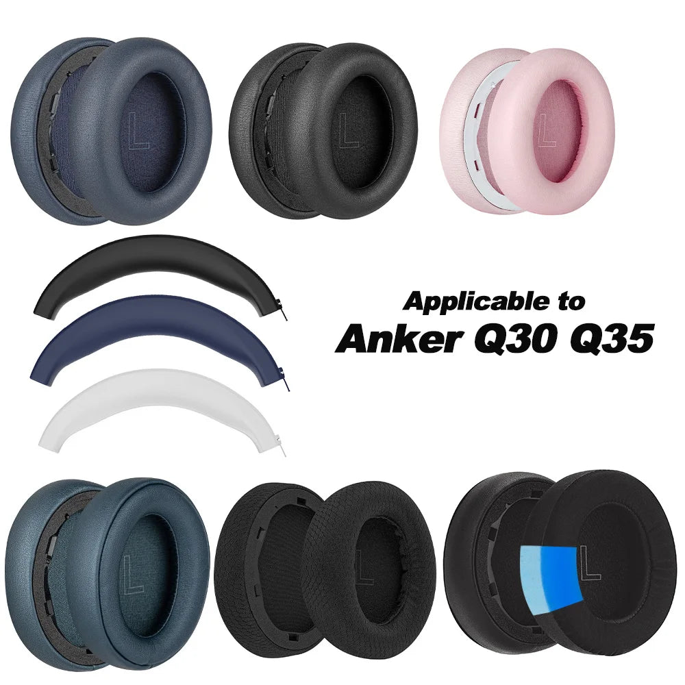 Earphone pads For Anker Soundcore Life Q30 Q35 replacement pink Earpads headphones Earmuffs Mesh Memory Covers Sponge  Protein