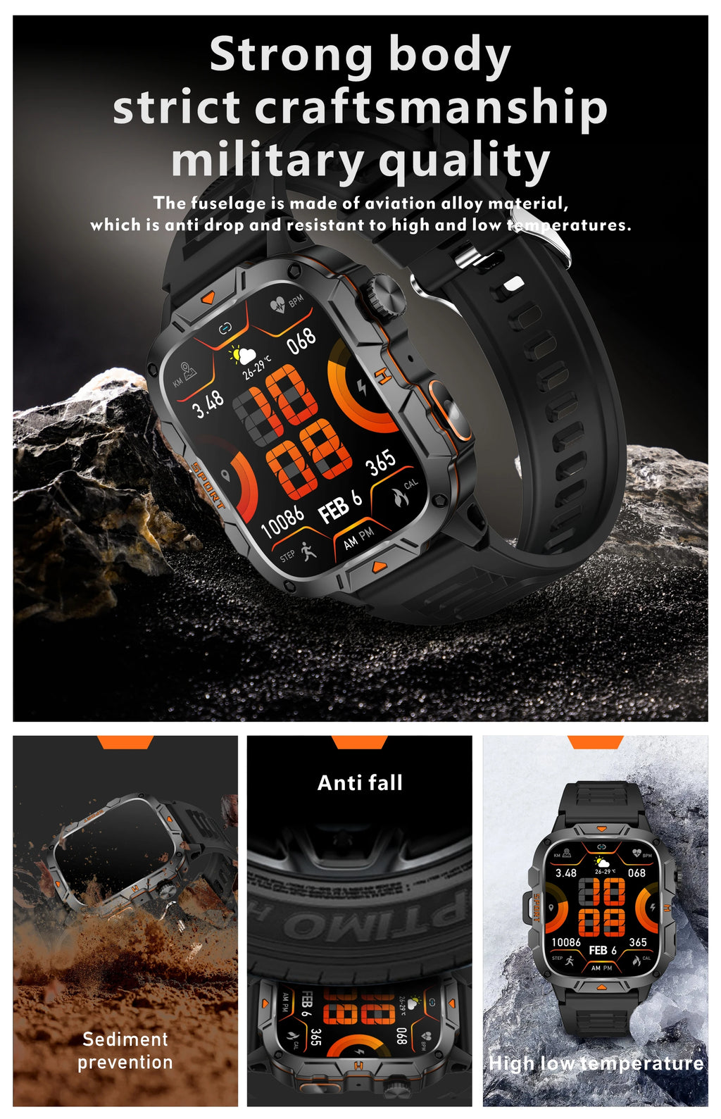 Xiaomi Military 2026 New Grade Smart Watch Men 1.96" AMOLED Screen 5ATM Waterproof Sports Fitness Tracker BT Call Smartwatch