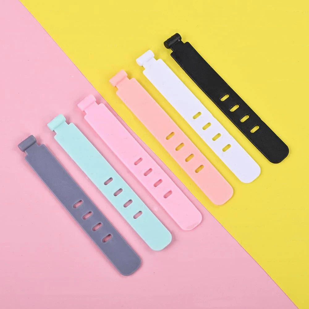 4/12/20PCS Cable Organizer Ties Clip Charger Cord Management Silicone Wire Manager Mouse Charging Cable Data Line Winder Straps - Clear Quartz Market