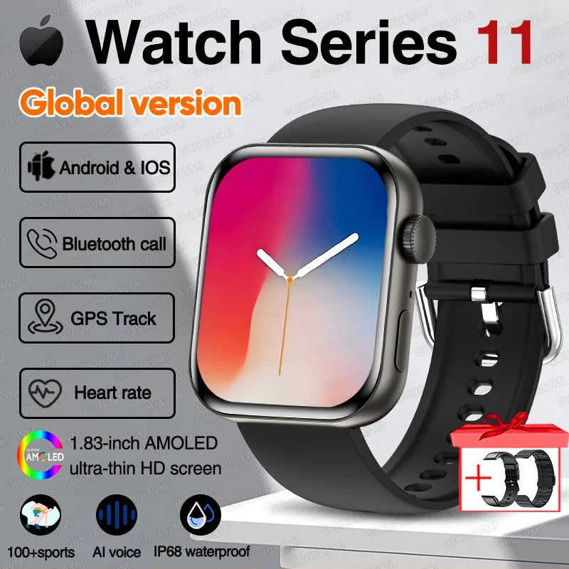 For IOS Watch Series 11 Men Women Smart Watch GPS Trajectory Bracelet AMOLED Display Bluetooth Call Sport Waterproof Smart Watch