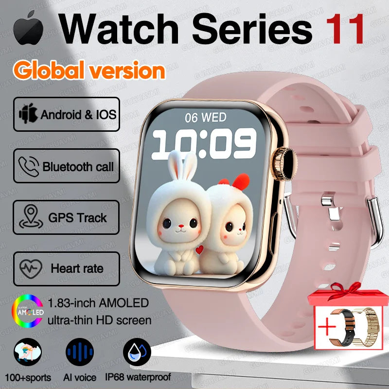 For IOS Watch Series 11 Men Women Smart Watch GPS Trajectory Bracelet AMOLED Display Bluetooth Call Sport Waterproof Smart Watch