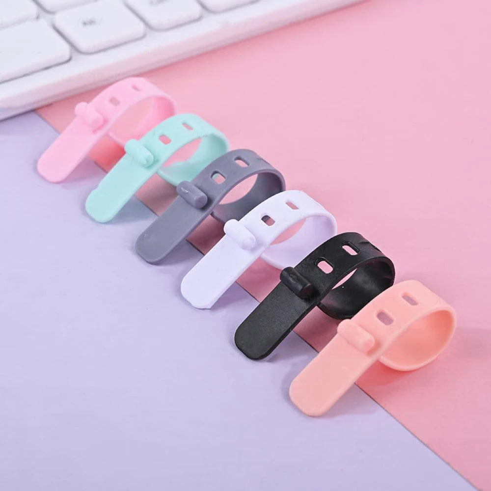 4/12/20PCS Cable Organizer Ties Clip Charger Cord Management Silicone Wire Manager Mouse Charging Cable Data Line Winder Straps - Clear Quartz Market
