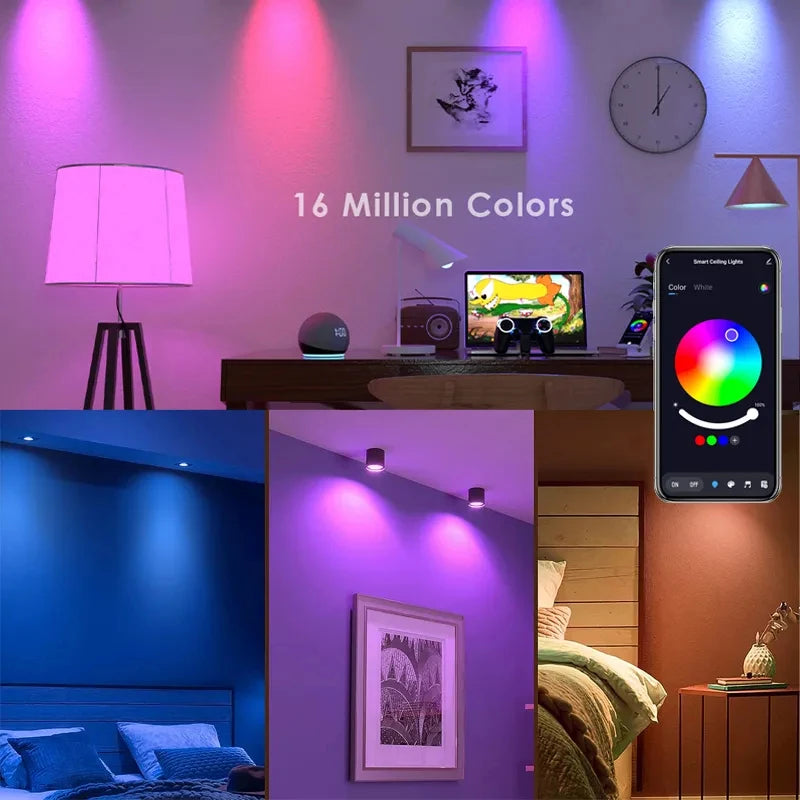 GU10 LED Bulb Dimmable RGB Colour Changing Smart Bulb 220V 9W Bluetooth WIFI Smart Life APP Control LED Light Bulb For Room Home