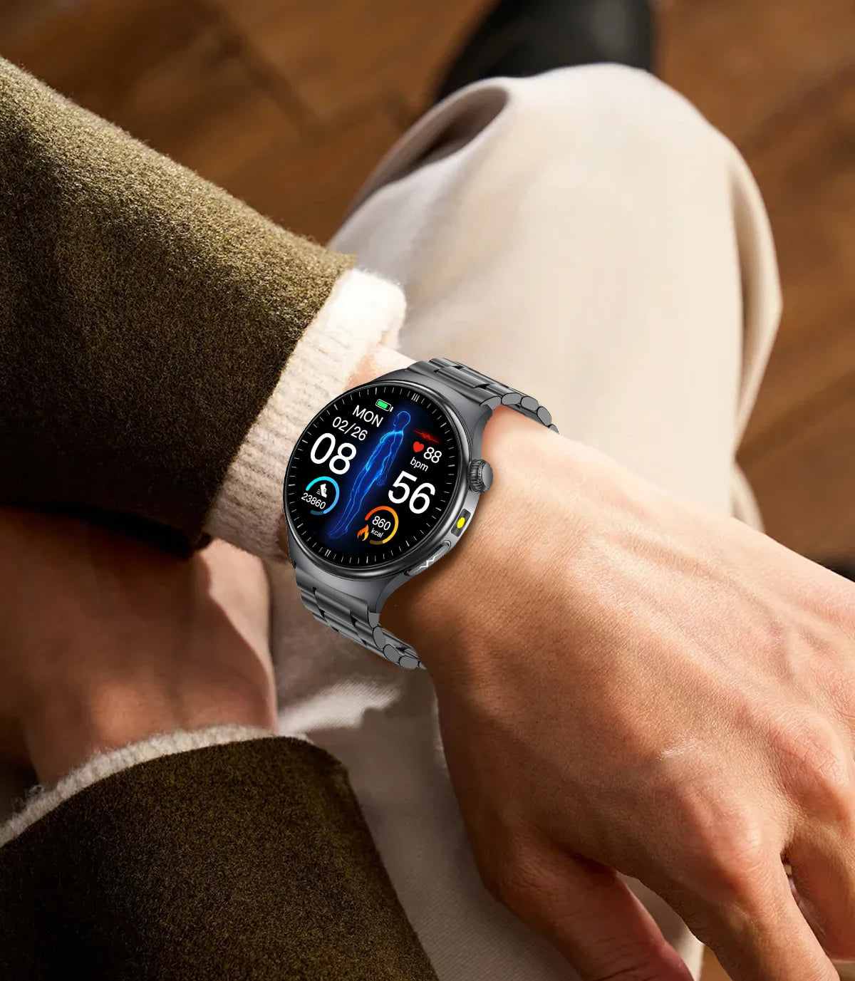 2025New Micro Physical Examination Smart Watch For Men Uric Acid Body Fat Five Organ Health Watches Bluetooth Call SmartBracelet