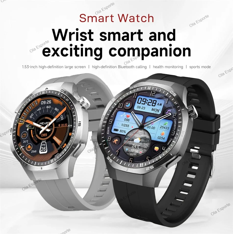 2025 New For Android ios Smart Watch Men HD AMOLED Screen GPS Motion trajectory Heart Rate Bluetooth Calls SmartWatch Waterproof