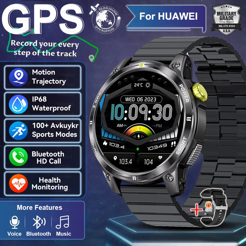2025New GPS Bluetooth Call Smart Watch Men AMOLED HD Screen Heart Rate IP68 Waterproof Outdoor Sports Smartwatch For Android iOS