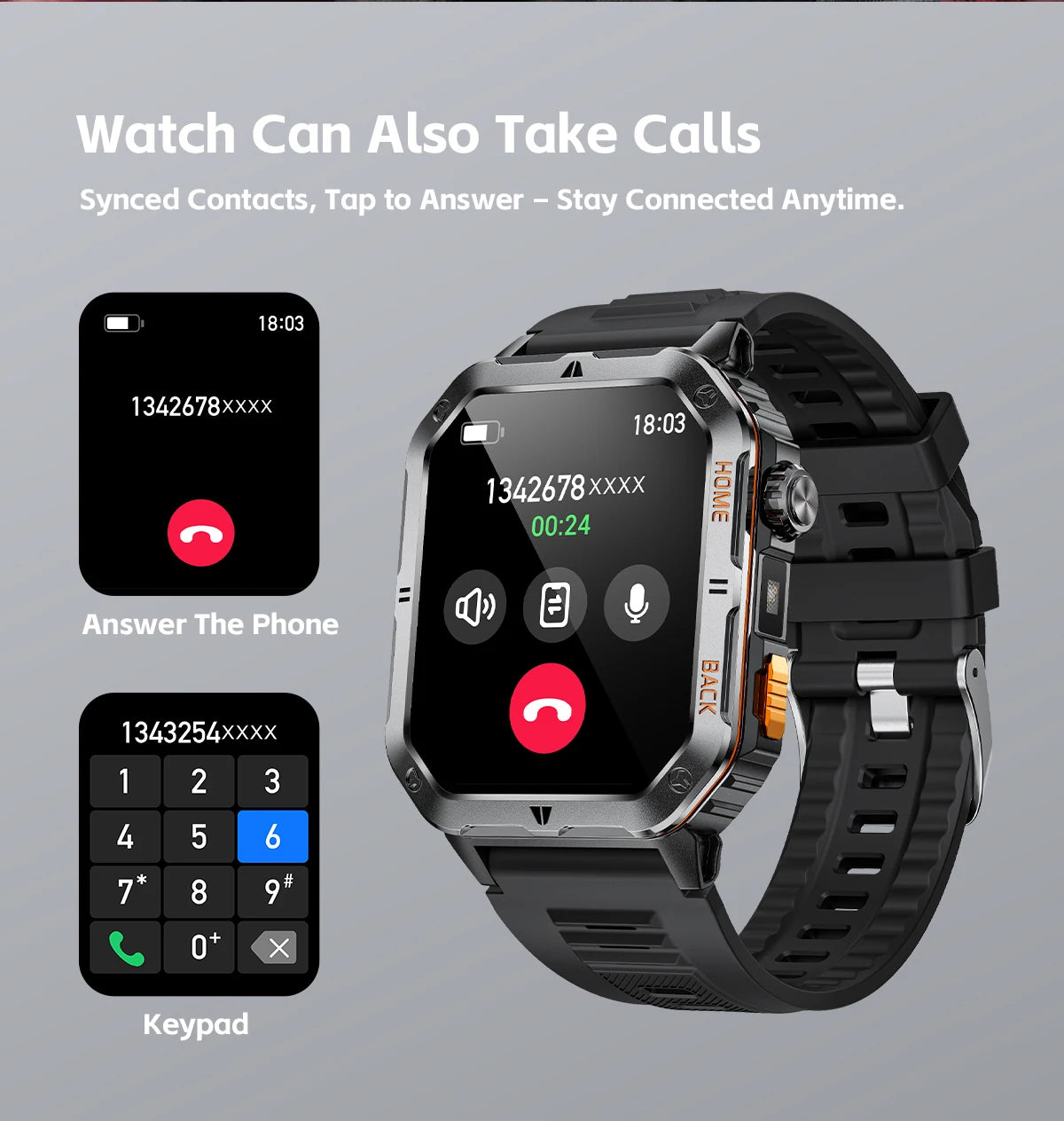 2025 New Military Outdoor 1000 mAh Battery Smart Watch Men GPS Sports Heart Rate IP68 Waterproof BT Calling Smartwatch Man xiaom