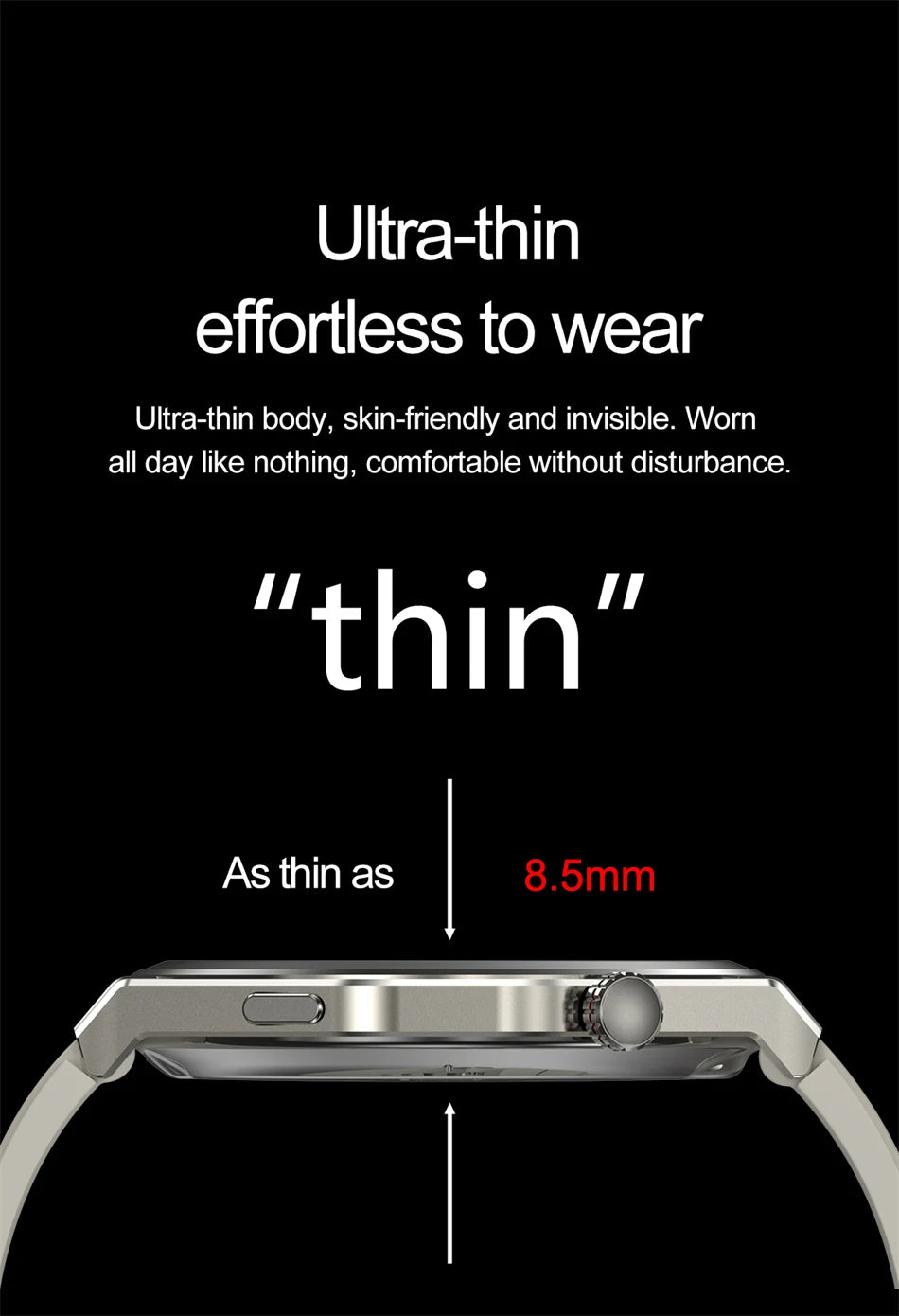 New Ultra Thin Smart Watch Men HD AMOLED 150+Sports NFC GPS Track IP68 Waterproof Health Monitor Bluetooth Call Smartwatch Woman