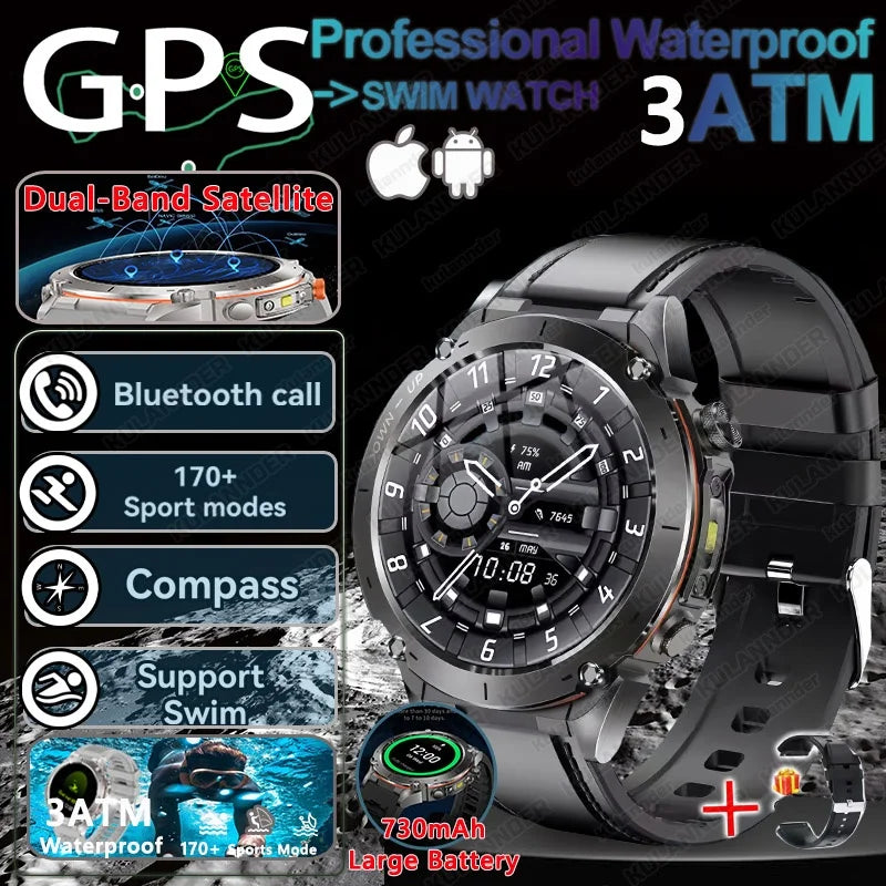 2025 For Huawei Stratos 4 GPS Smartwatch 1.43"AMOLED HD Screen Compass Barometric Altimeter Flashlight Voice Calling Smart Watch