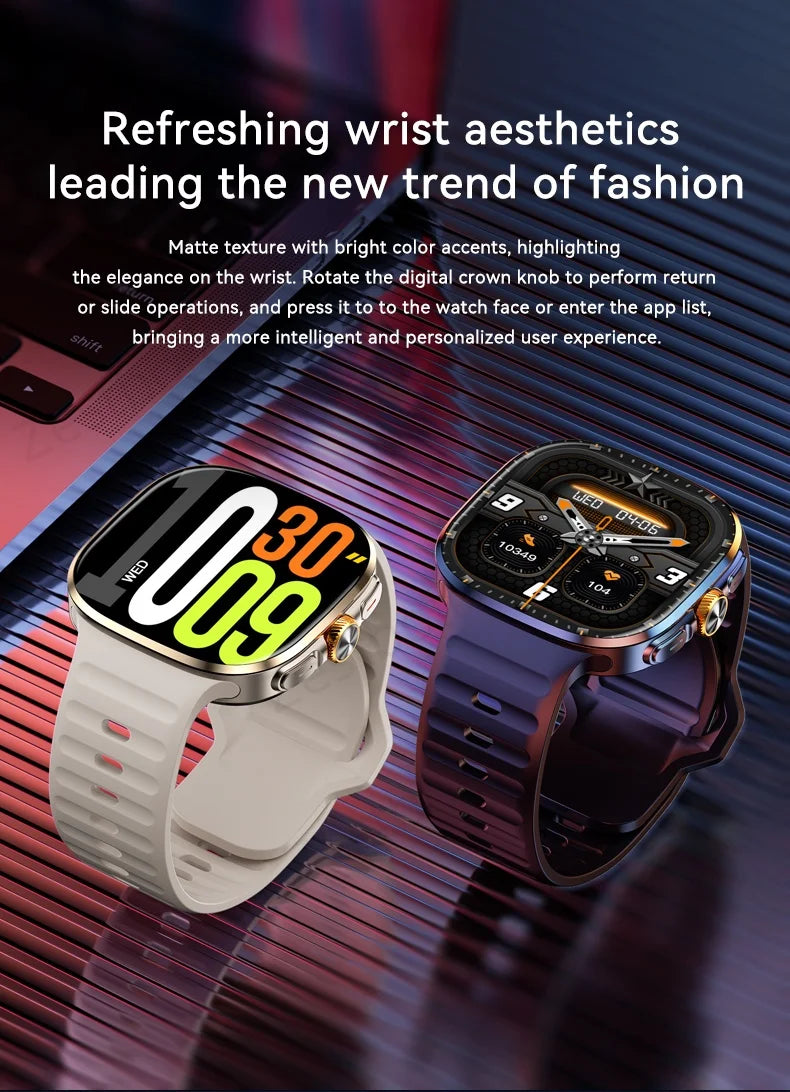 M99 Smartwatch 5G With 2.4inch Amoled Screen 900W Rotating Camera WIFI GPS Position Compass NFC Bluetooth Smart Watch Men Women - Clear Quartz Market