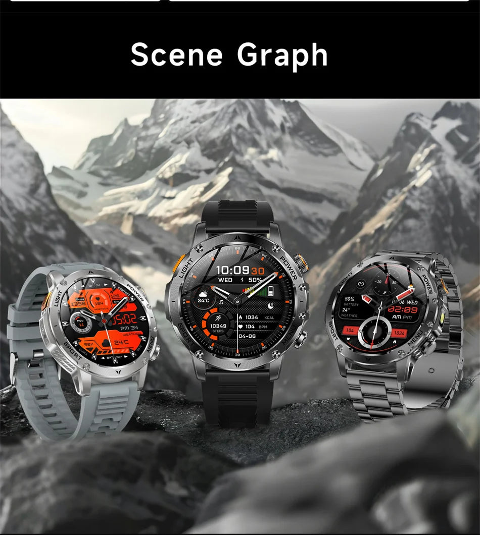 2025 New Military T-Rex3 Ultra 1000mAh Battery swim Smart watch tracker 5ATM Waterproof Heart Rate Sports tracker Smartwatch Men