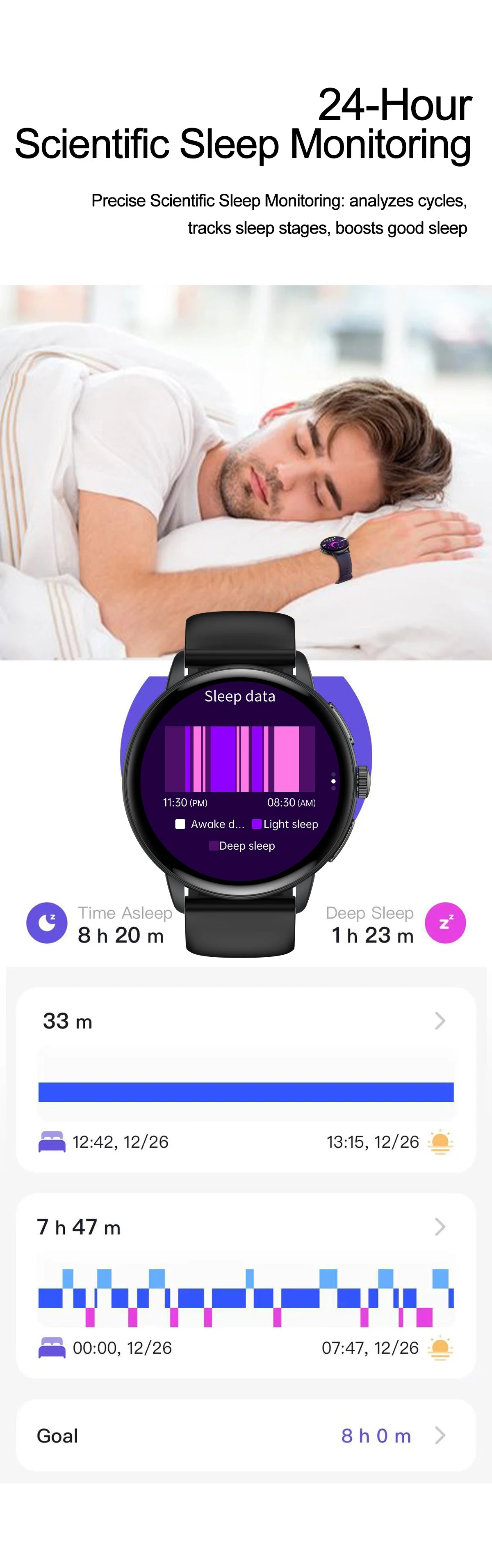 2026 New Professional Health Smart Watch Health Blood oxygen Pressure Uric Acid Blood lipid ECG Sports Call watch For Man Women - Clear Quartz Market