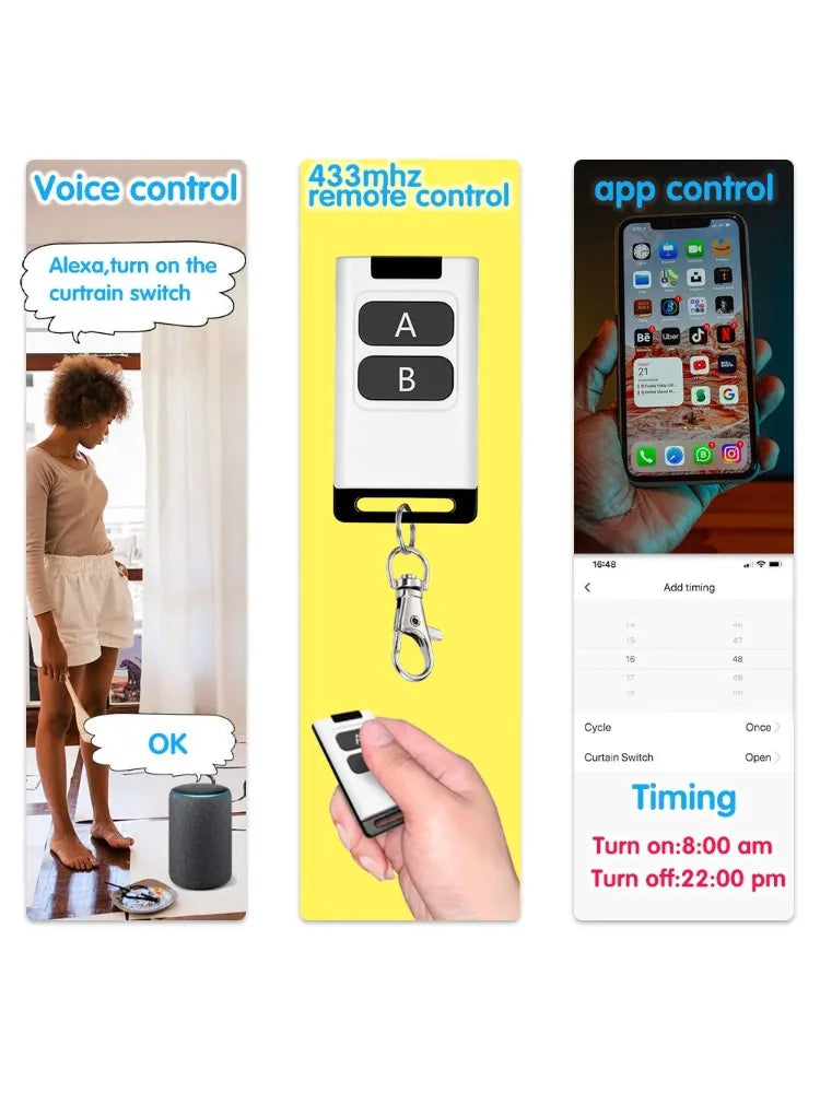 Tuya WiFi Smart Switch DC 12V 24V 2Channels Dry Contact Relay Receiver Wireless Remote Control Switch work with Smart Life,Alexa