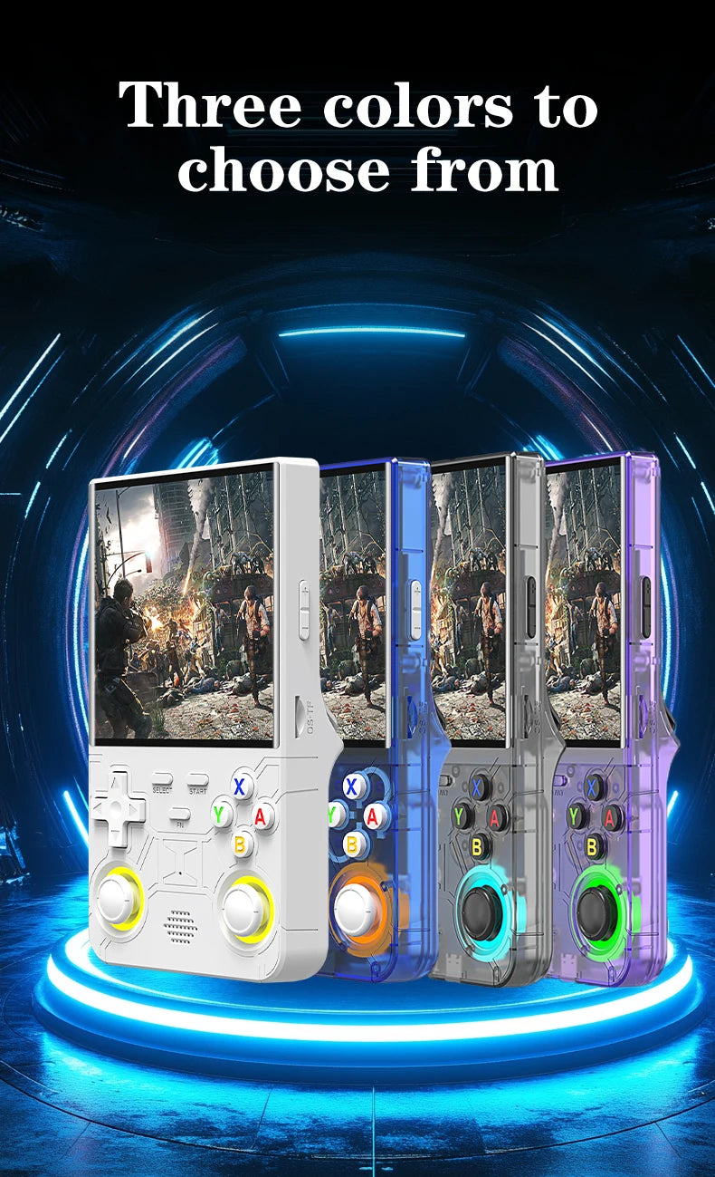 Emeka New R36 Ultra Retro Video Player 4.0-inch IPS Screen Linux System Handheld Portable Game Console 64GB/128GB Newly Upgraded