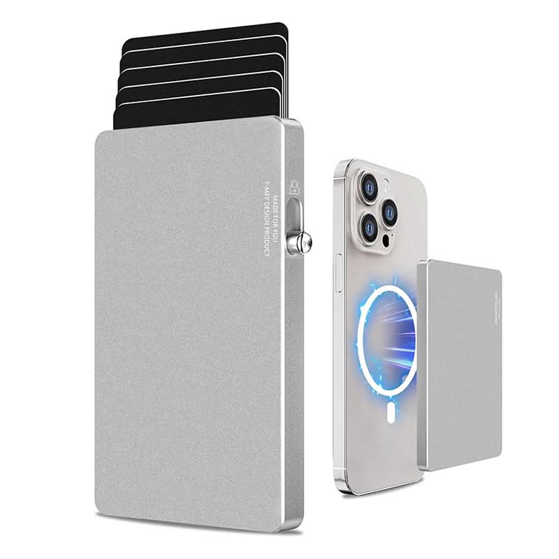 TOYFID All-Aluminum Pop Up Slide Rfid Slim Basic Card personalized wallet for men - Clear Quartz Market