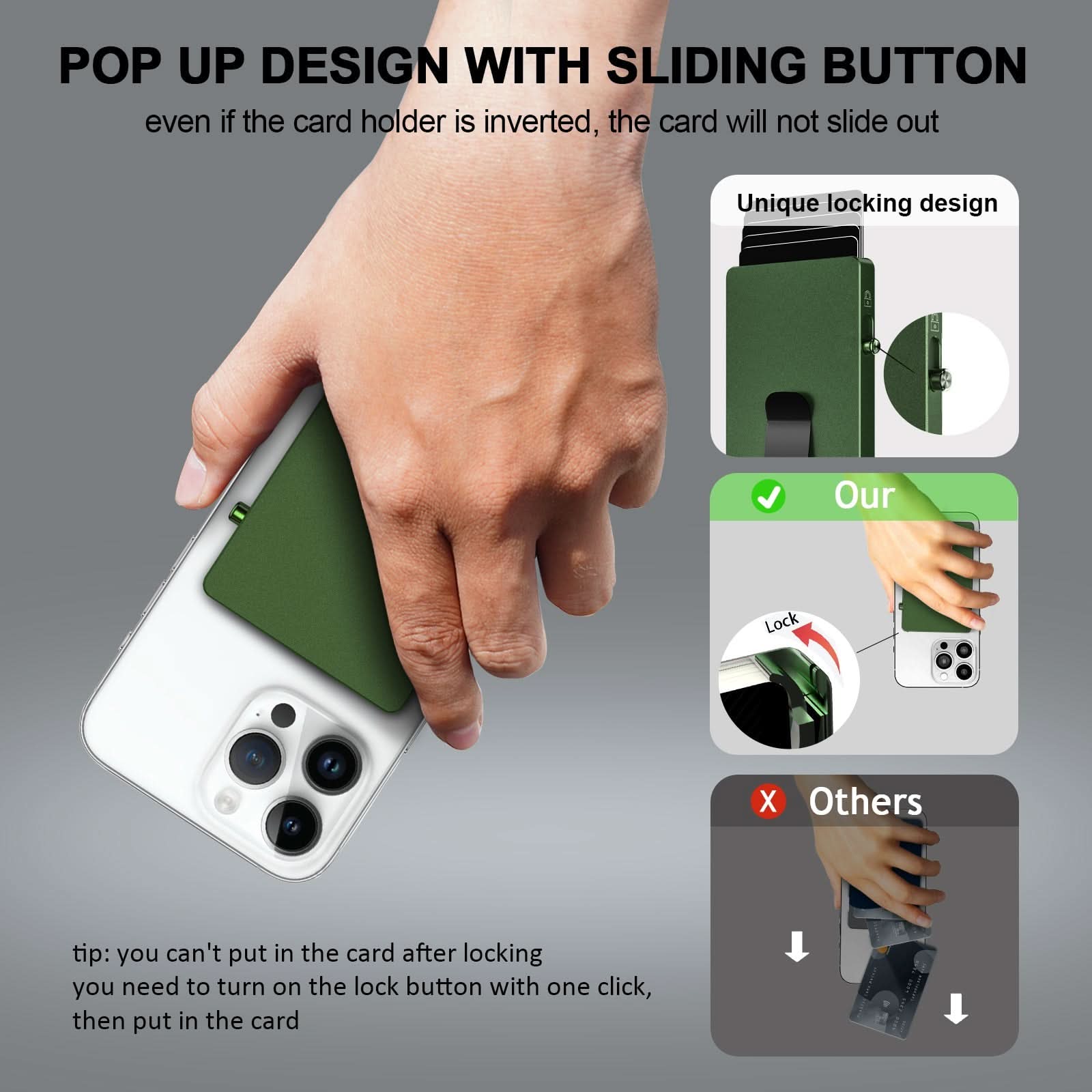 Minimalist Pop up Wallet with Money Clip, All Aluminum Slide Rfid Slim Card Holder - Clear Quartz Market