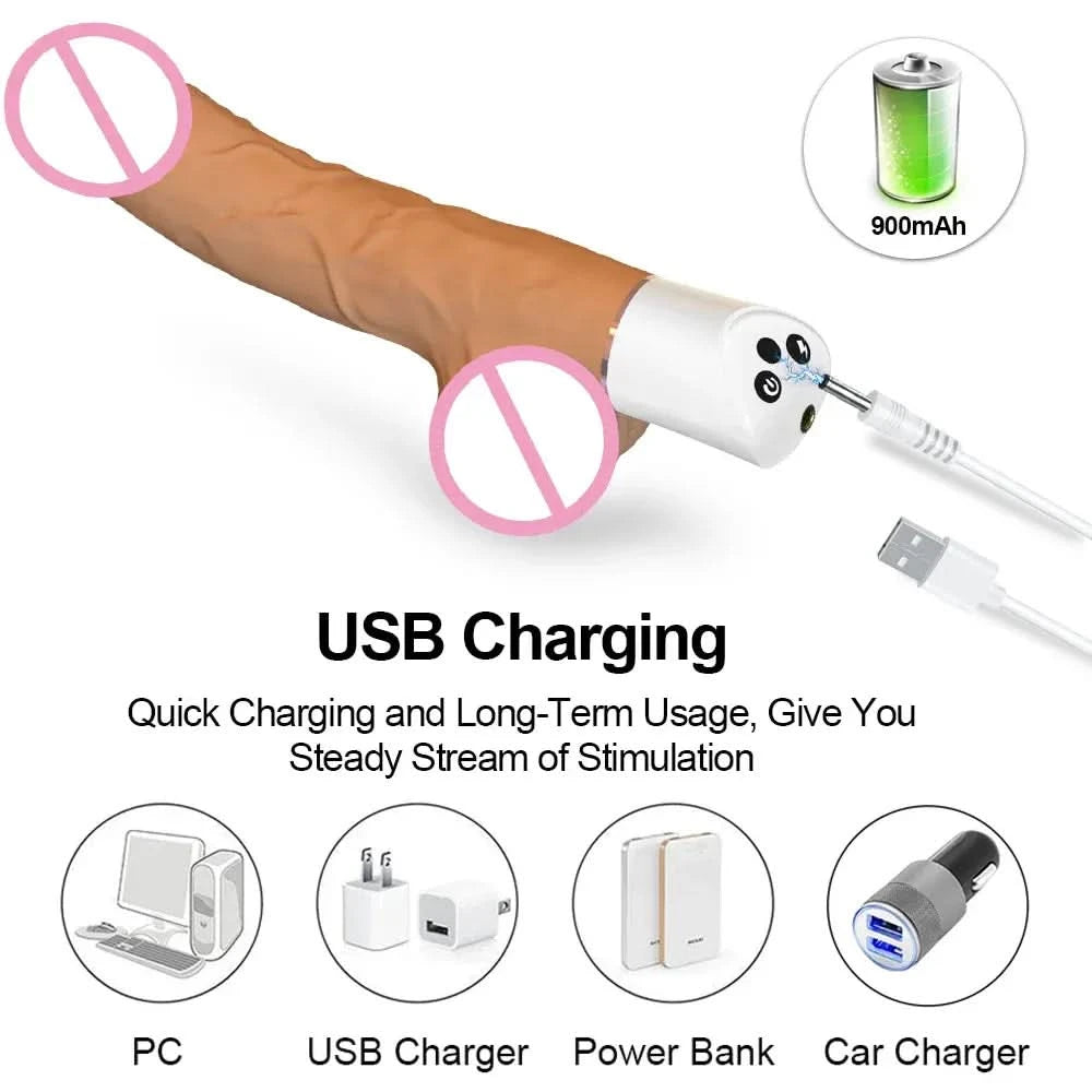 Automatic Thrusting G-Spot Dildo with Suction Cup - Hand-Free Fun!-4