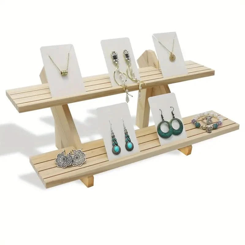 Add a touch of elegance with this handcrafted wooden riser shelf - Clear Quartz Market