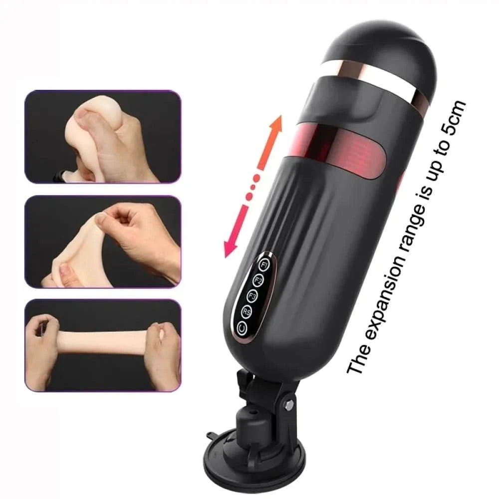 Electric Male Masturbator Telescopic Rotation Voice Heating Realistic Vaginal Cup for Men-1