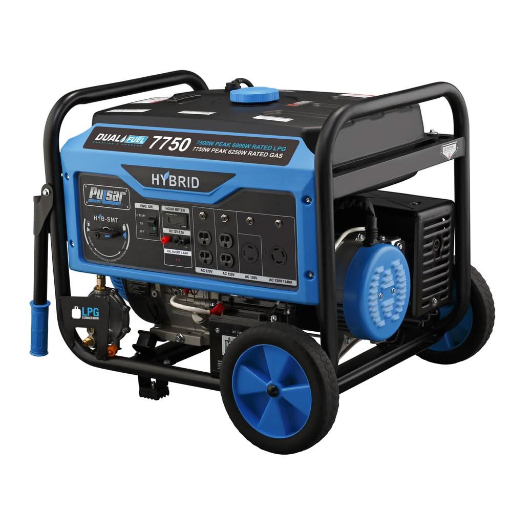 Pulsar 7750/6250 Watt (Gas) 7500/6000 Watt (LP) Dual Fuel Generator PG7750B