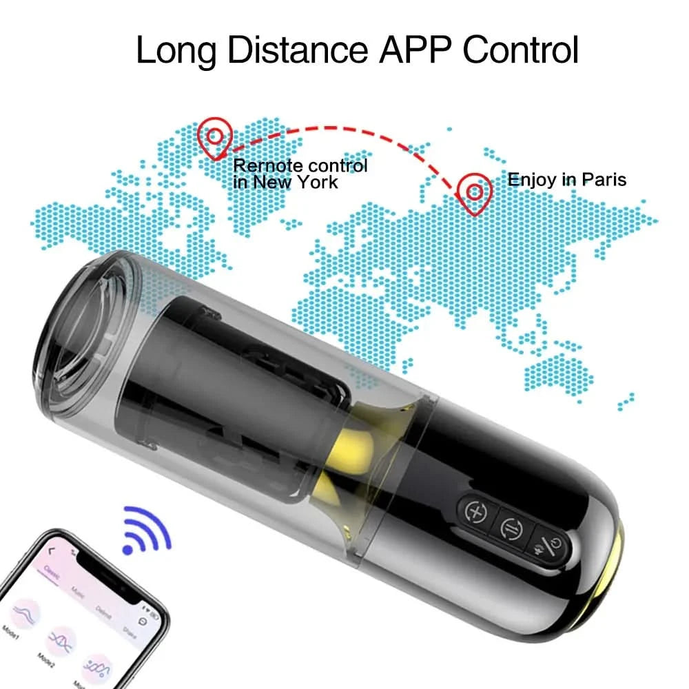 Smart Male Masturbation Toy Telescopic Rotating App Controlled-2