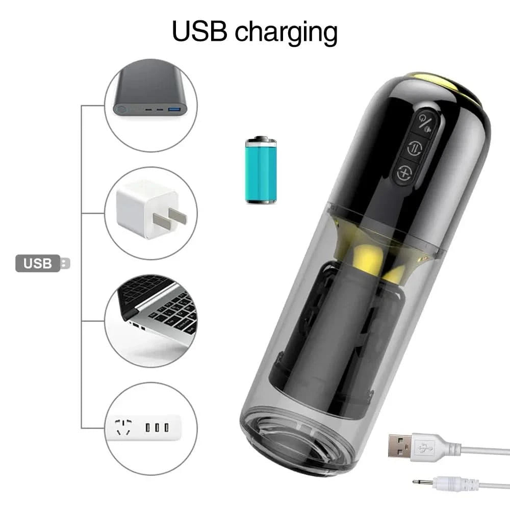 Smart Male Masturbation Toy Telescopic Rotating App Controlled-4