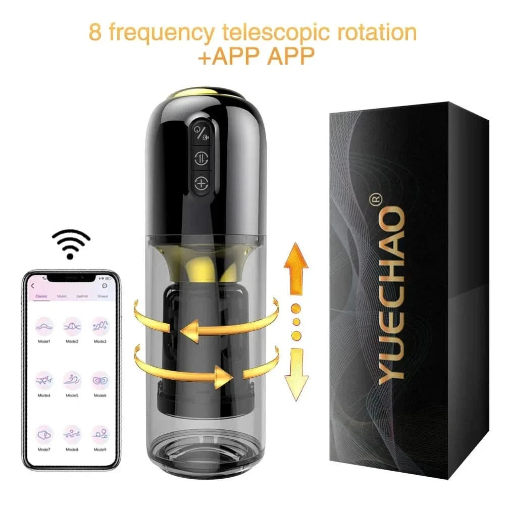 Smart Male Masturbation Toy Telescopic Rotating App Controlled-5